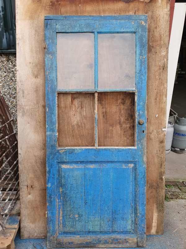 Oude paneeldeur deels met glas - 10630