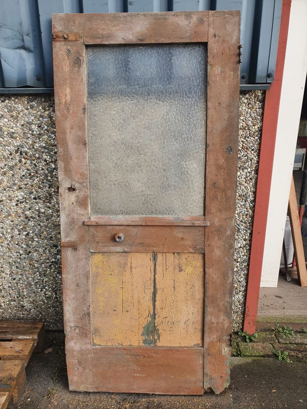 Oude paneeldeur met glas - 10648