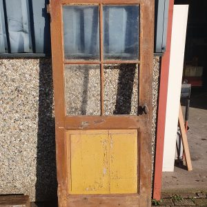 Oude paneeldeur deels met glas - 10649