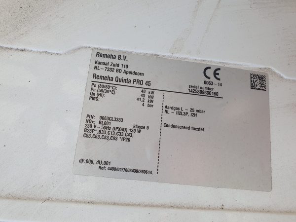 Remeha Quinta Pro 45 cv ketel - Afbeelding 5