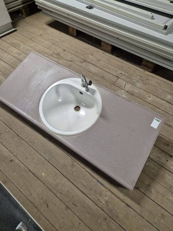 Aanrechtblad met wasbakje en waterkraan - Paars