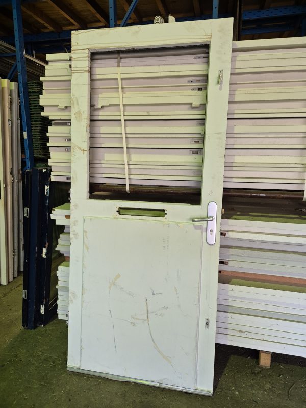 Brede hardhouten buitendeur zonder glas - 92,5x211 cm - Afbeelding 2