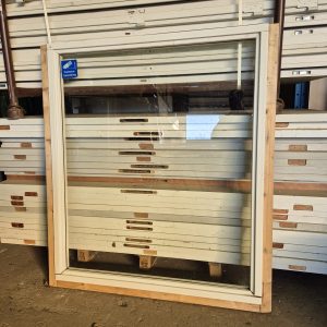 Hardhouten raamkozijn - enkel glas - 118x138 cm - 12184