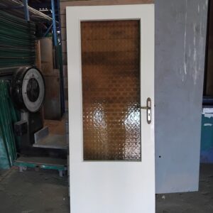 Binnendeur met glas en antieke deurklink - 13235